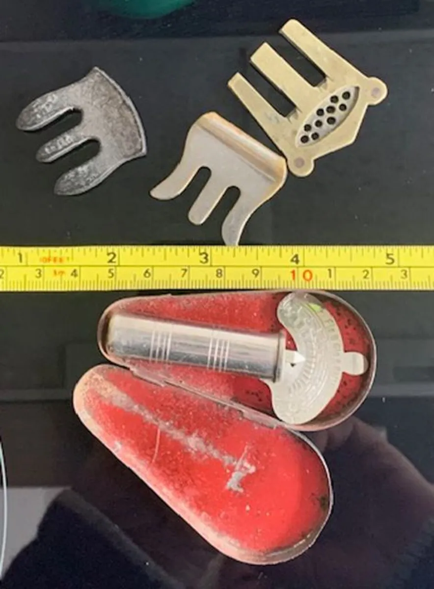 Vintage Violin Tuner and Mutes - Image 1