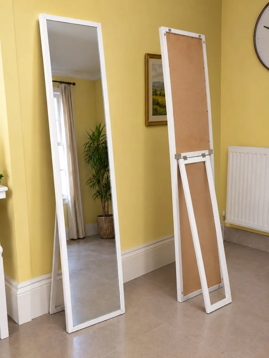 Set of 2 Full-Length White Freestanding Mirrors - Image 2