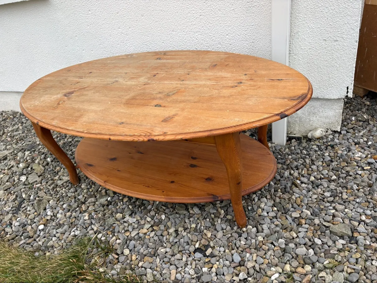 TV cabinet, coffee table, oak mantel piece - Image 2