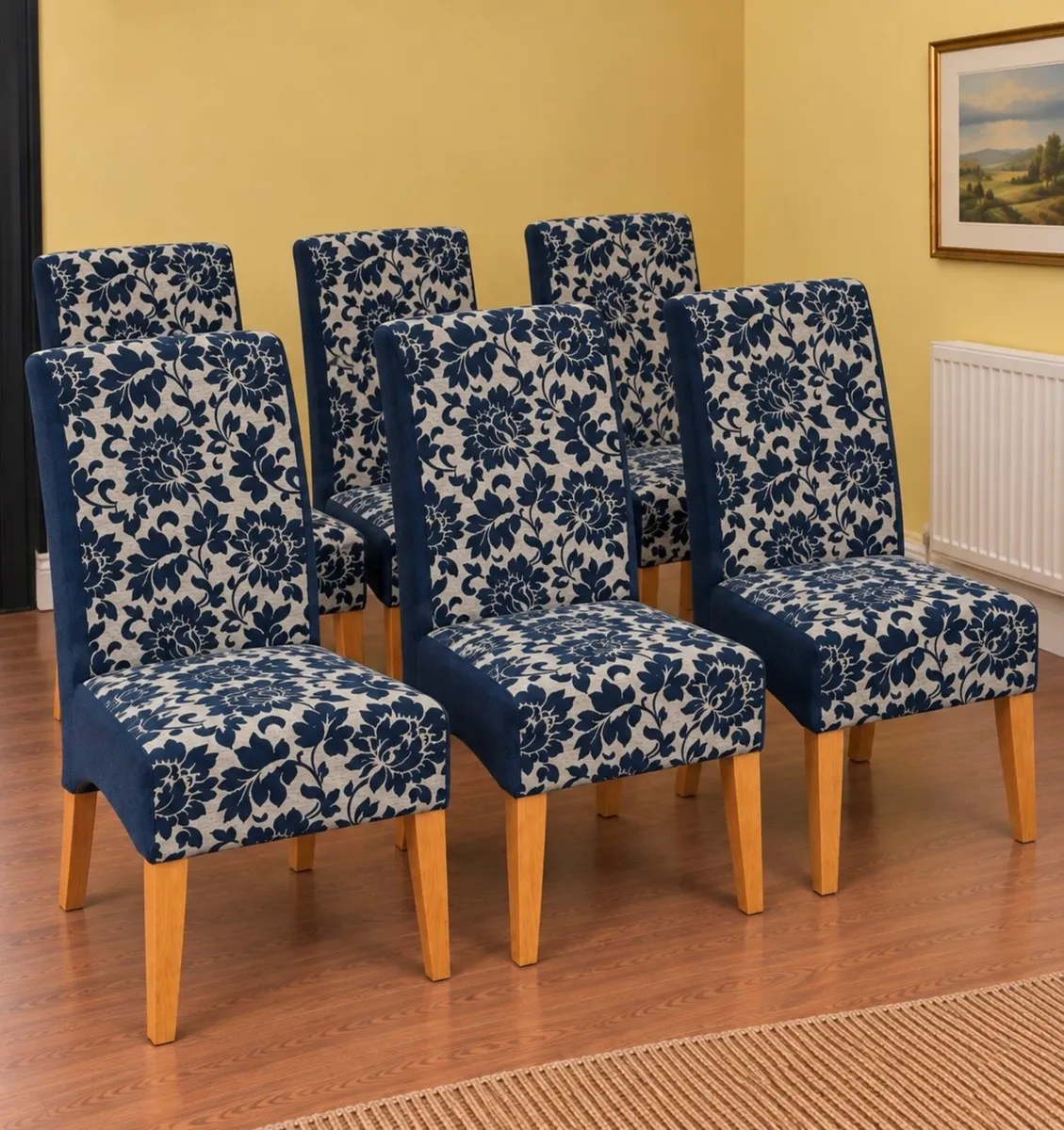 Set of 6 Upholstered Dining Chairs - Image 1