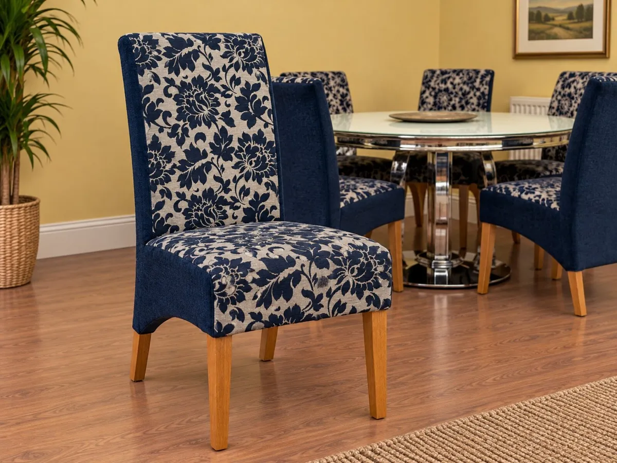 Set of 6 Upholstered Dining Chairs - Image 3