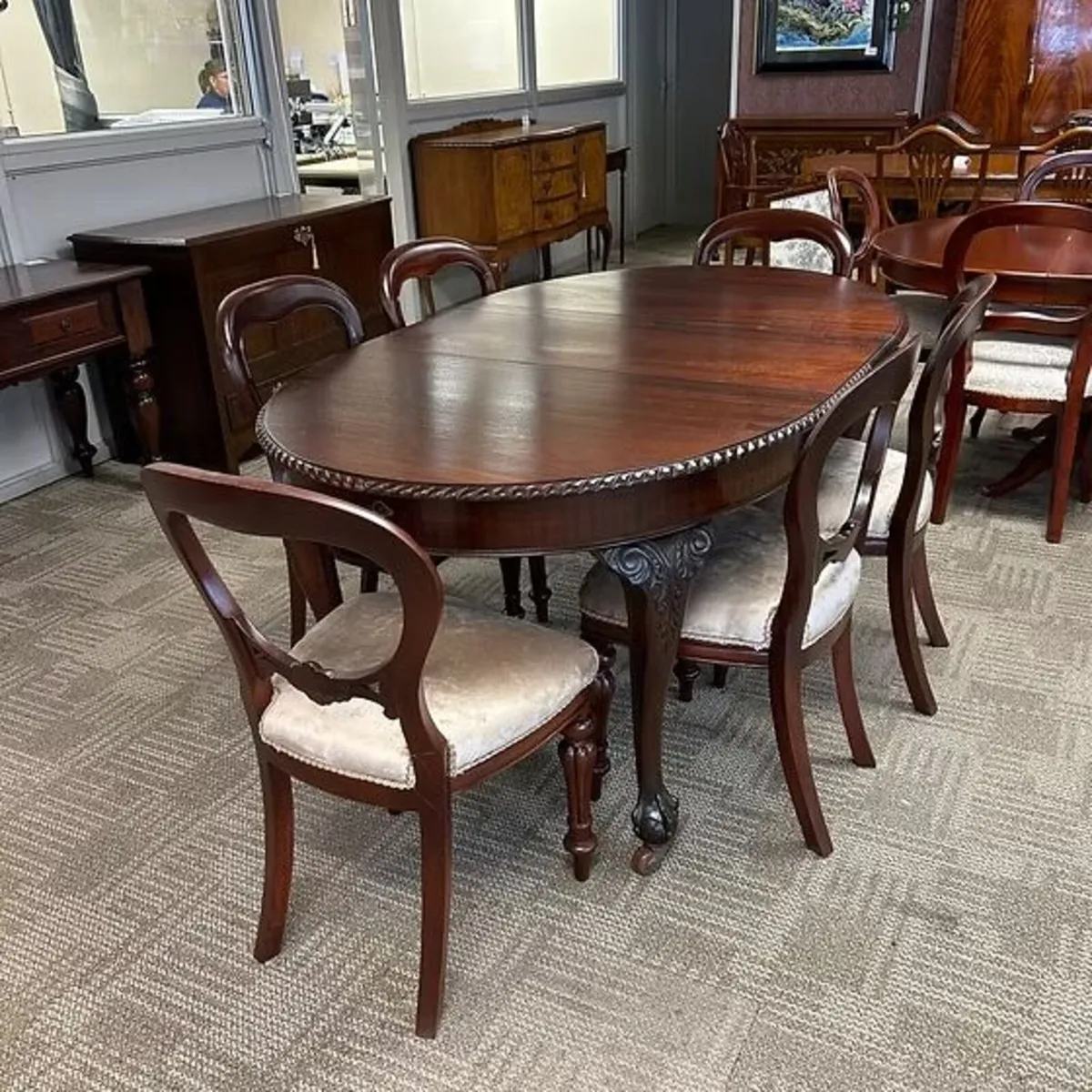 Superb antique mahogany extending dining table com