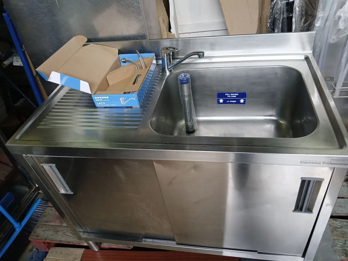 Stainless steel cabbinet sink unit complete - Image 3