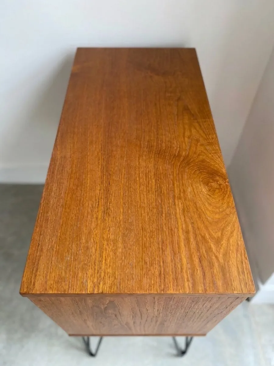 Vintage Mid Century Teak Sliding Door Cabinet - Image 4