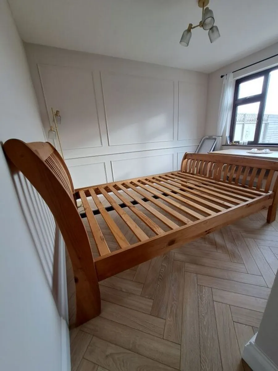 King Size Solid Wood Sleigh Bed Frame - Image 2