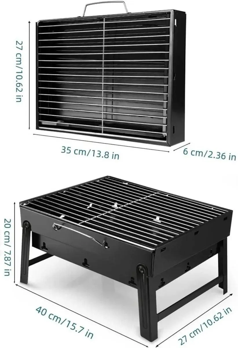 Barbecue Grill 20.47" Portable Charcoal BBQ - Image 4