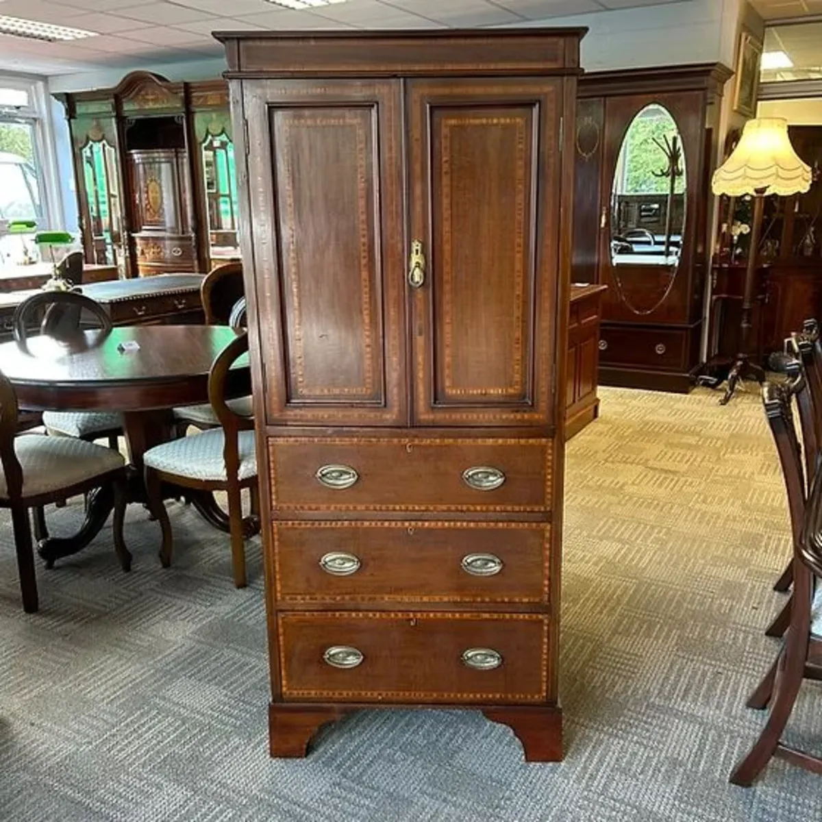 Antique linen cabinet by Oetzmann & Co., Hampstead