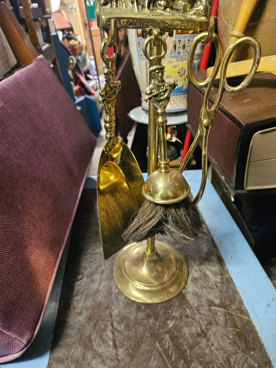 Vintage Brass Fire Irons - Image 3