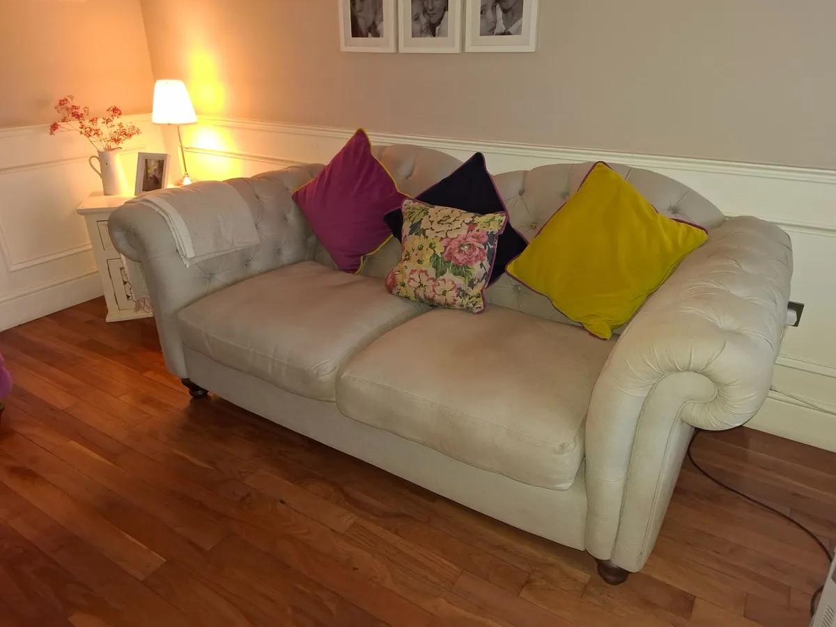3 Seater & 2 Seater Joules Chesterfield sofas - Image 2