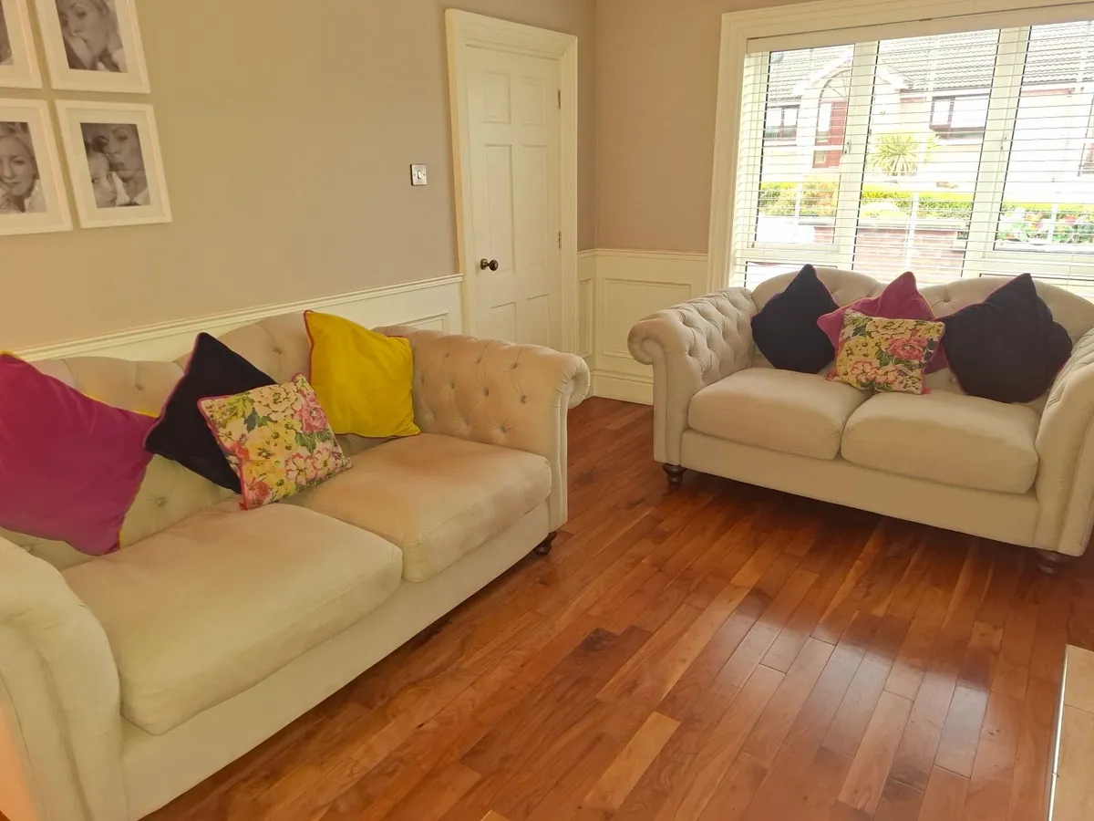 3 Seater & 2 Seater Joules Chesterfield sofas - Image 3