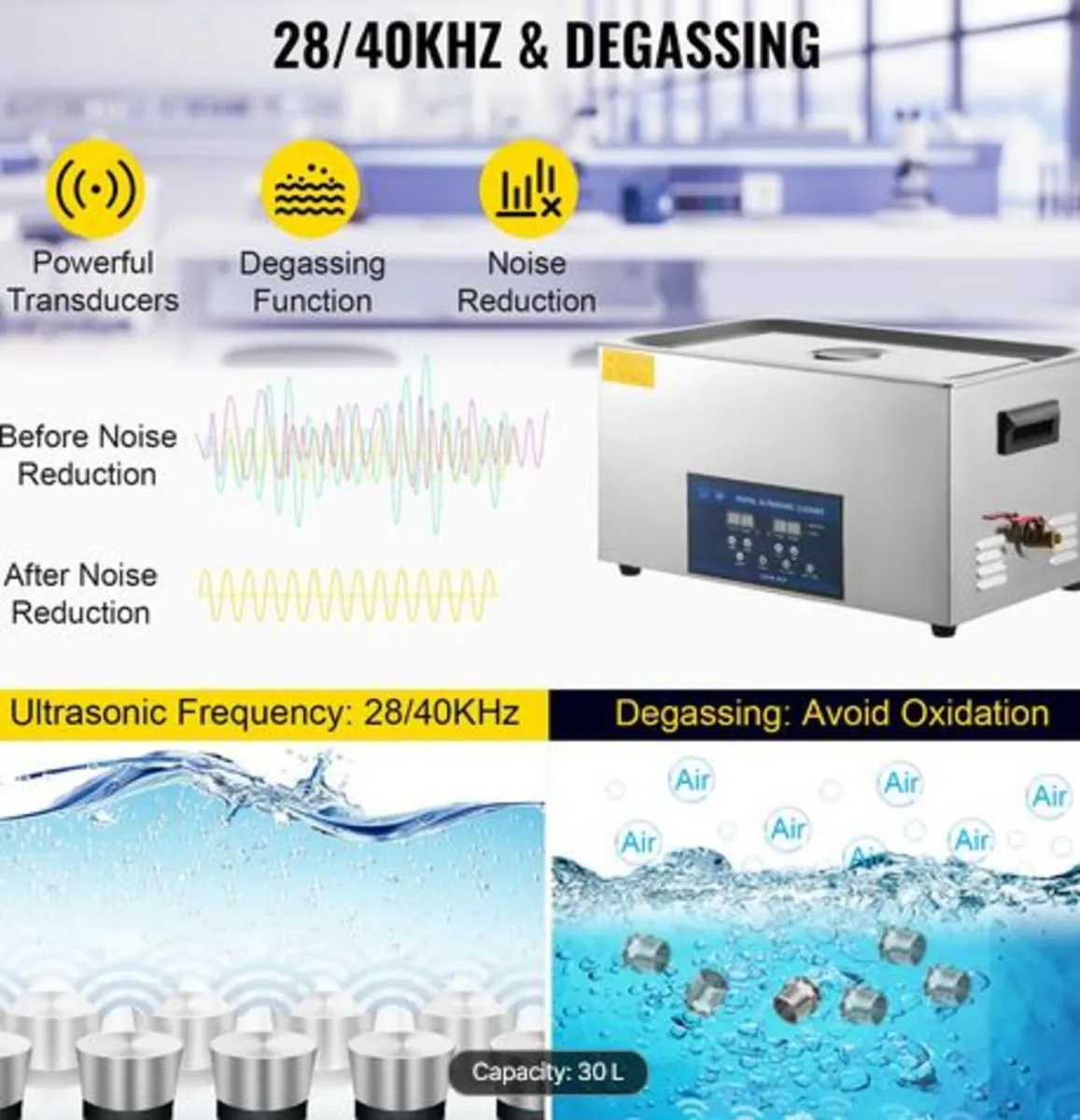 30L Ultrasonic Cleaner Dual Frequency Ultrasonic - Image 2