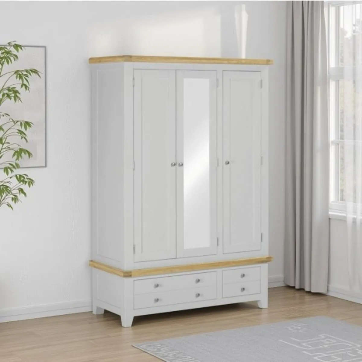 Windsor 3 Door 2 Drawer Wardrobe Pebble Grey Oak