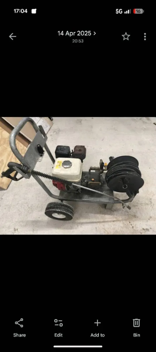 Honda power washer with galvanized frame - Image 2