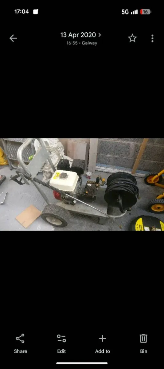 Honda power washer with galvanized frame - Image 1