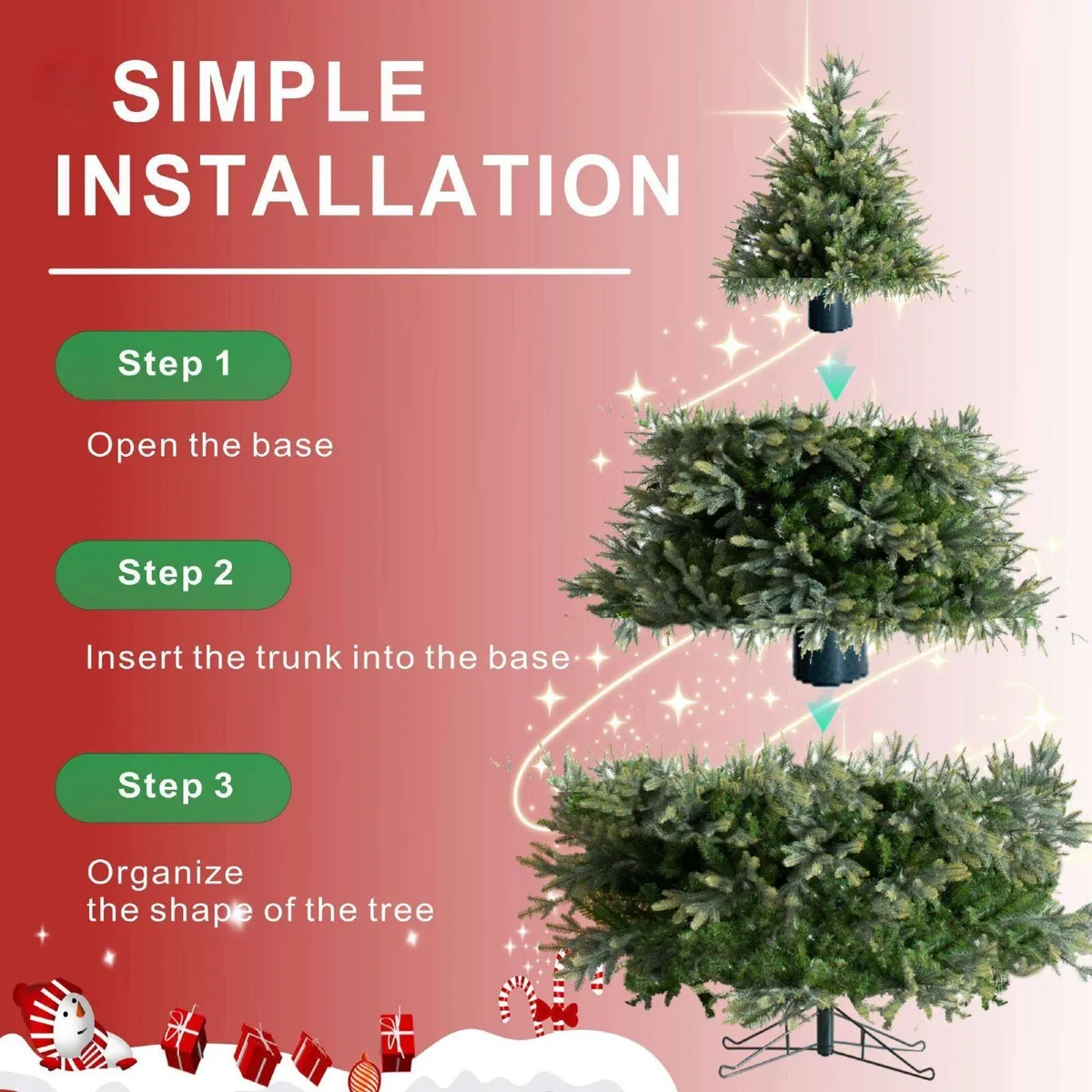 8ft Artificial Christmas Tree - Grand Fir - Image 3