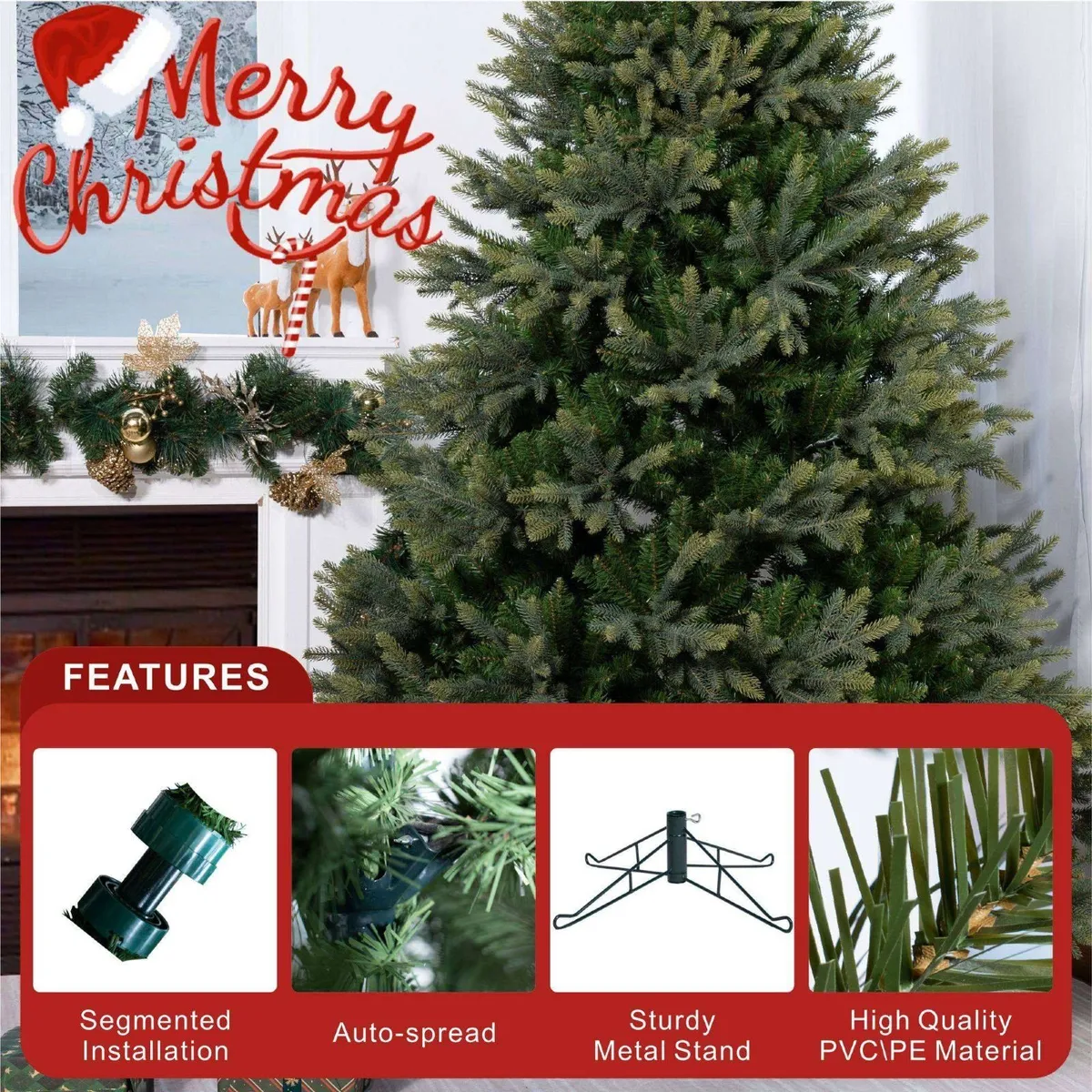 8ft Artificial Christmas Tree - Grand Fir - Image 4