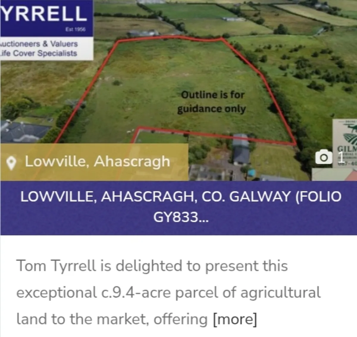 Ahascragh, Ballinasloe(M6), Exceptional c.9.4 Acre - Image 1