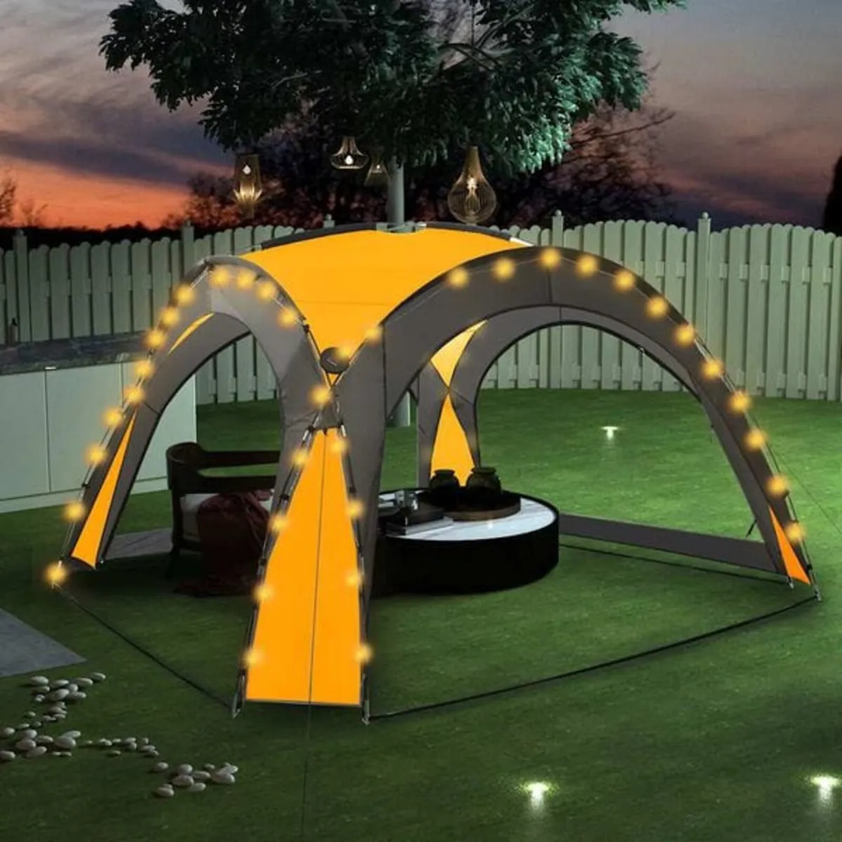 Party Tent with LED and 4 Sidewalls 3.6x3.6x2.3 m - Image 4