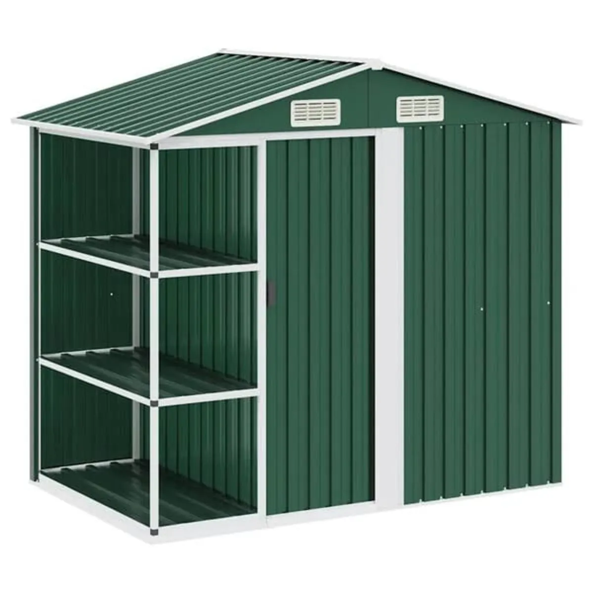 Garden Shed with Rack Green 205x130x183 cm Iron

D - Image 1