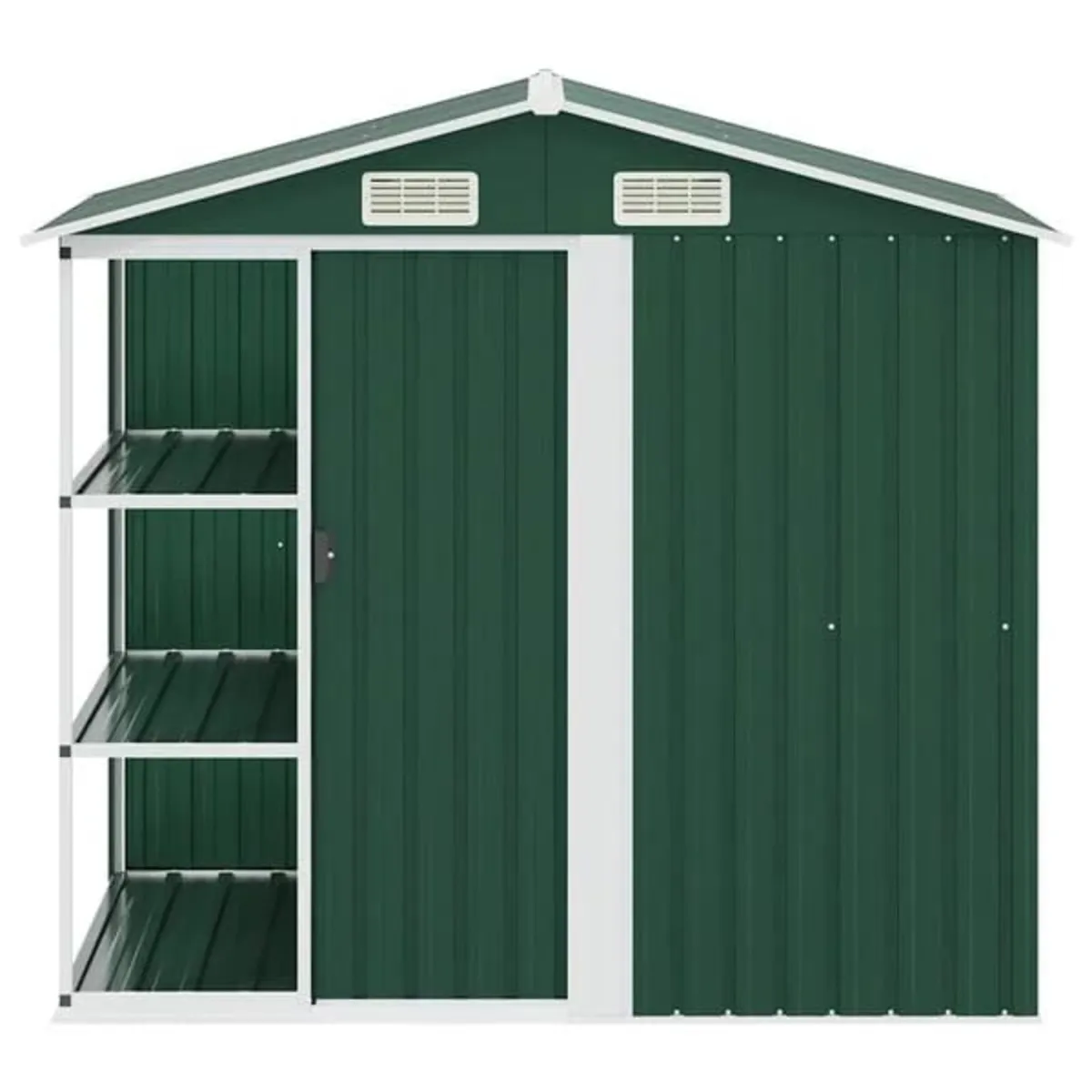 Garden Shed with Rack Green 205x130x183 cm Iron

D - Image 2