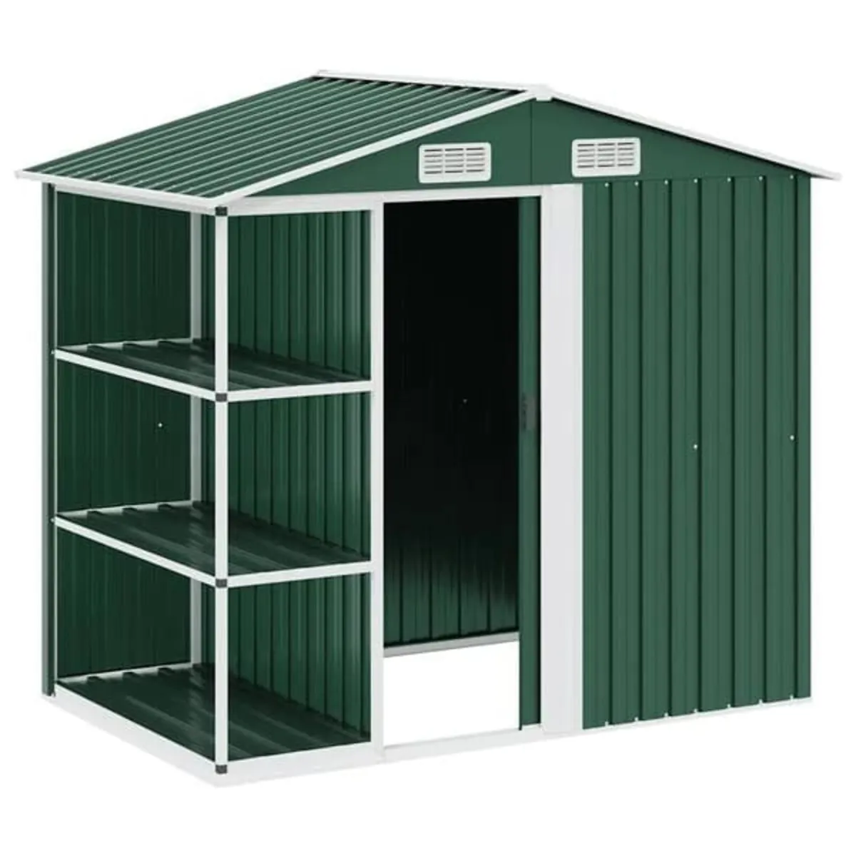 Garden Shed with Rack Green 205x130x183 cm Iron

D - Image 4