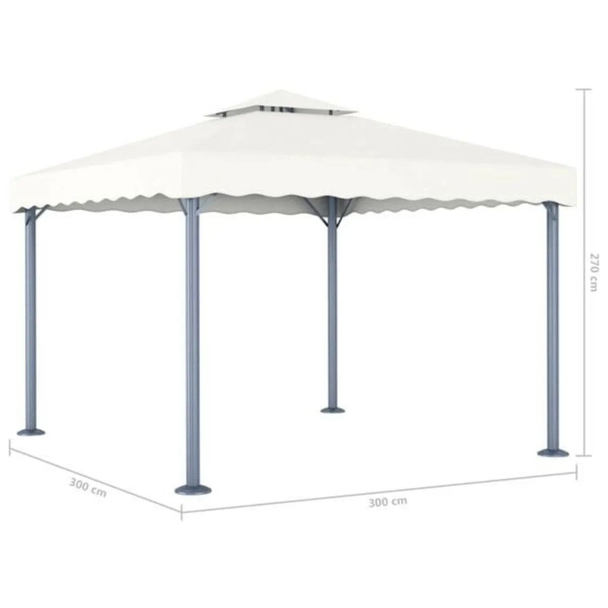 Gazebo 300x300 cm Cream Aluminium

Description
Thi - Image 3