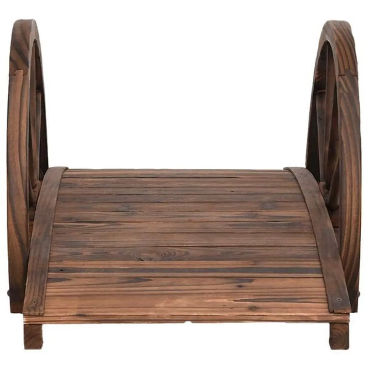 Garden Bridge with Half-wheel 99x50x38 cm Solid Wo - Image 4