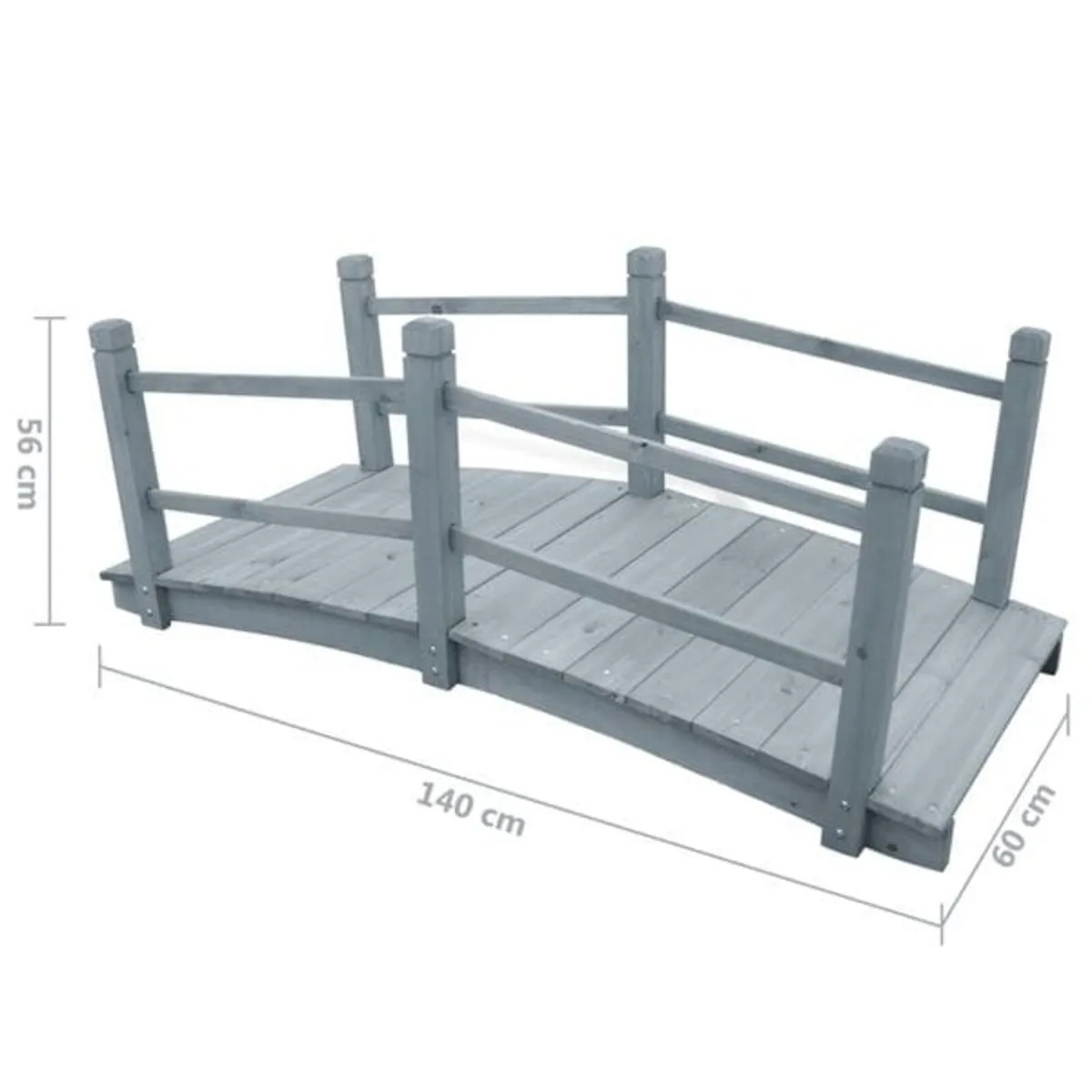 Garden Bridge Grey 140x60x56 cm Solid Firwood

Des - Image 3