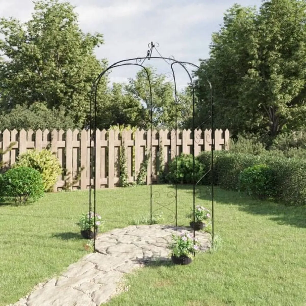 Garden Arch Black Ø180x255 cm Steel

Description
T - Image 2