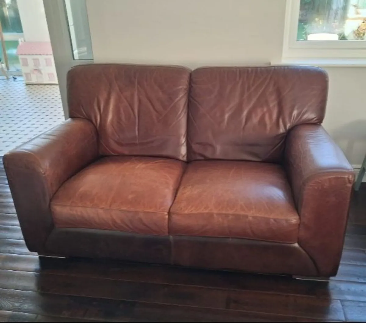 2 seat leather couch