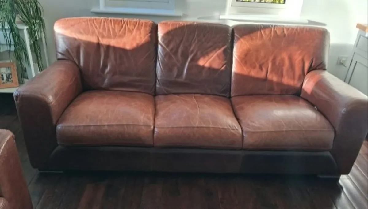 3 seat leather couch