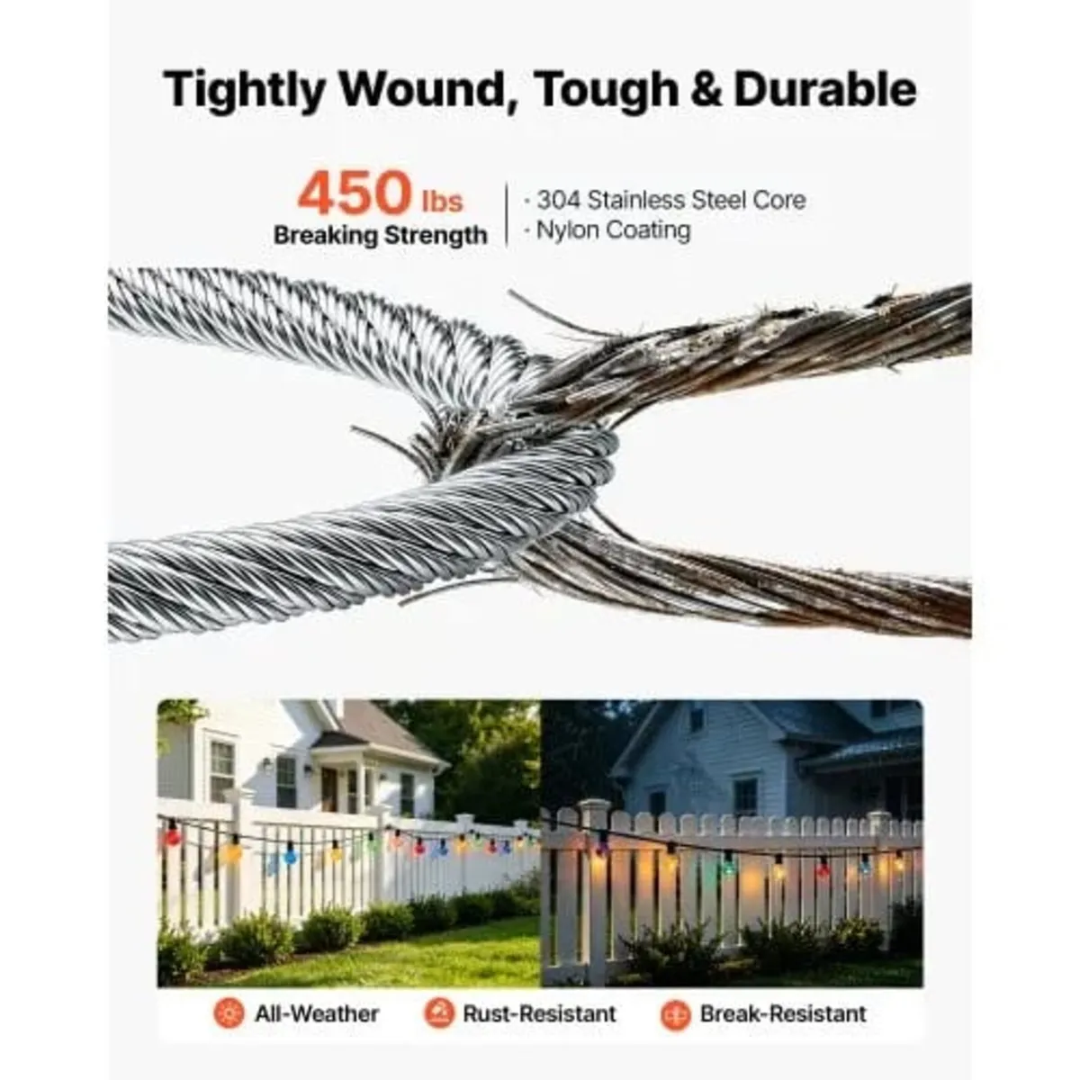 2.38 mm Wire Rope Kit, 50.3 m Length, 304 Stainles - Image 3