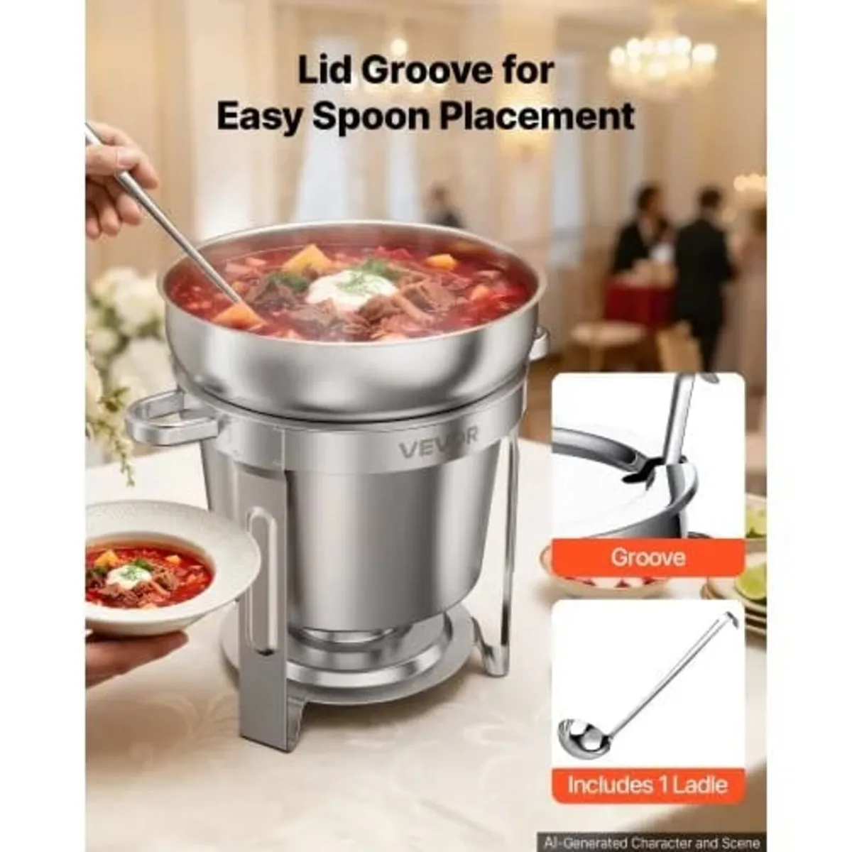 1 Pack Soup Chafer, Chafing Dish for Buffet Set,10 - Image 3