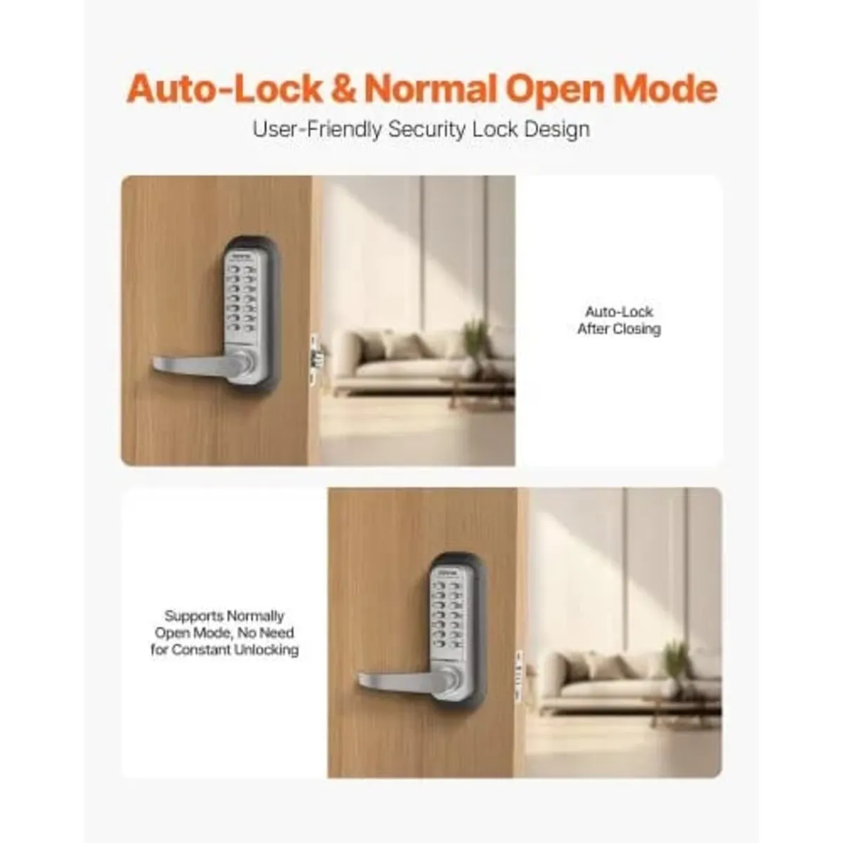 Mechanical Keyless Entry Door Lock, 14 Key Mechani - Image 3