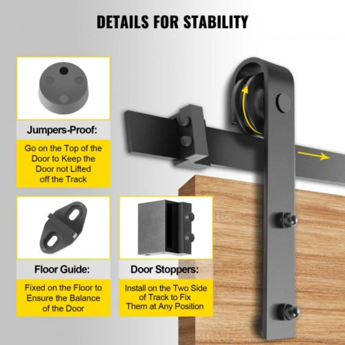 Sliding Barn Door Hardware Kit, 365.8 cm Barn Door - Image 3