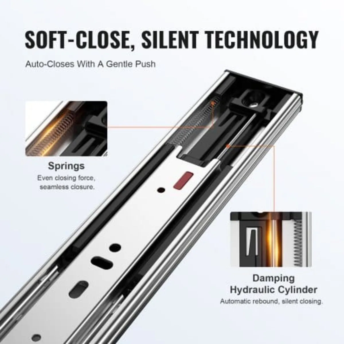 10 Pairs of 558.8mm Drawer Slides Side Mount Rails - Image 4