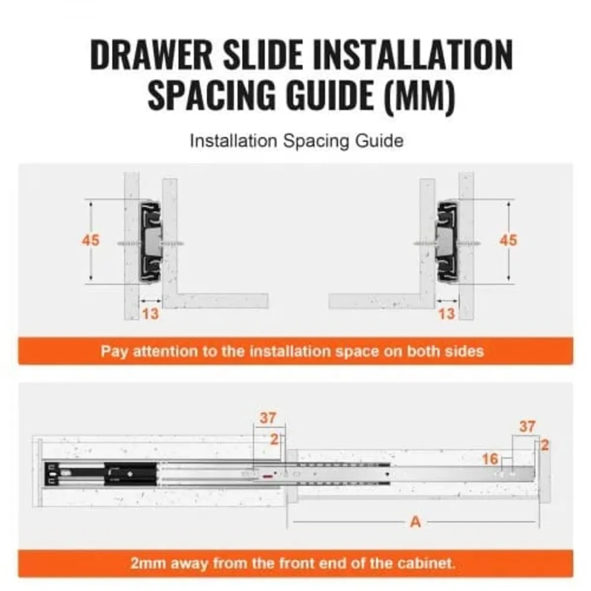 10 Pairs of 558.8mm Drawer Slides Side Mount Rails - Image 3