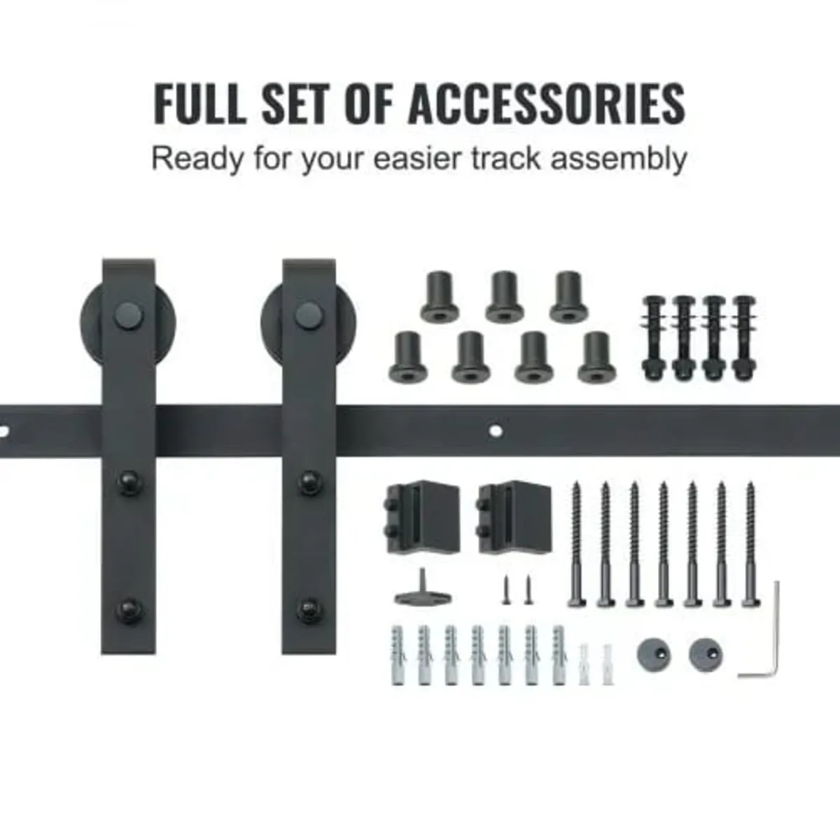 8FT Sliding Barn Door Hardware Kit, 149.7 kg Loadi - Image 2