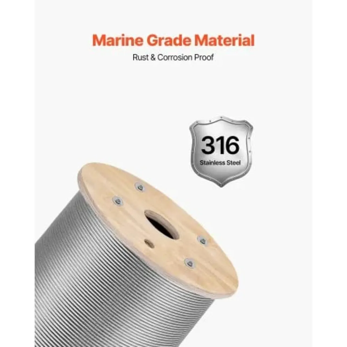 316 Stainless Steel Cable 0.32 cm (1/8") 1x19 Stee - Image 2