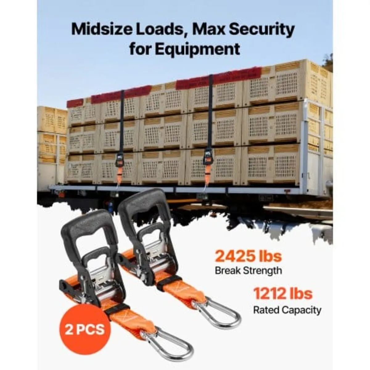 Ratchet Straps, 38.1 mm x 1.8 m, Heavy Duty Tie Do - Image 2