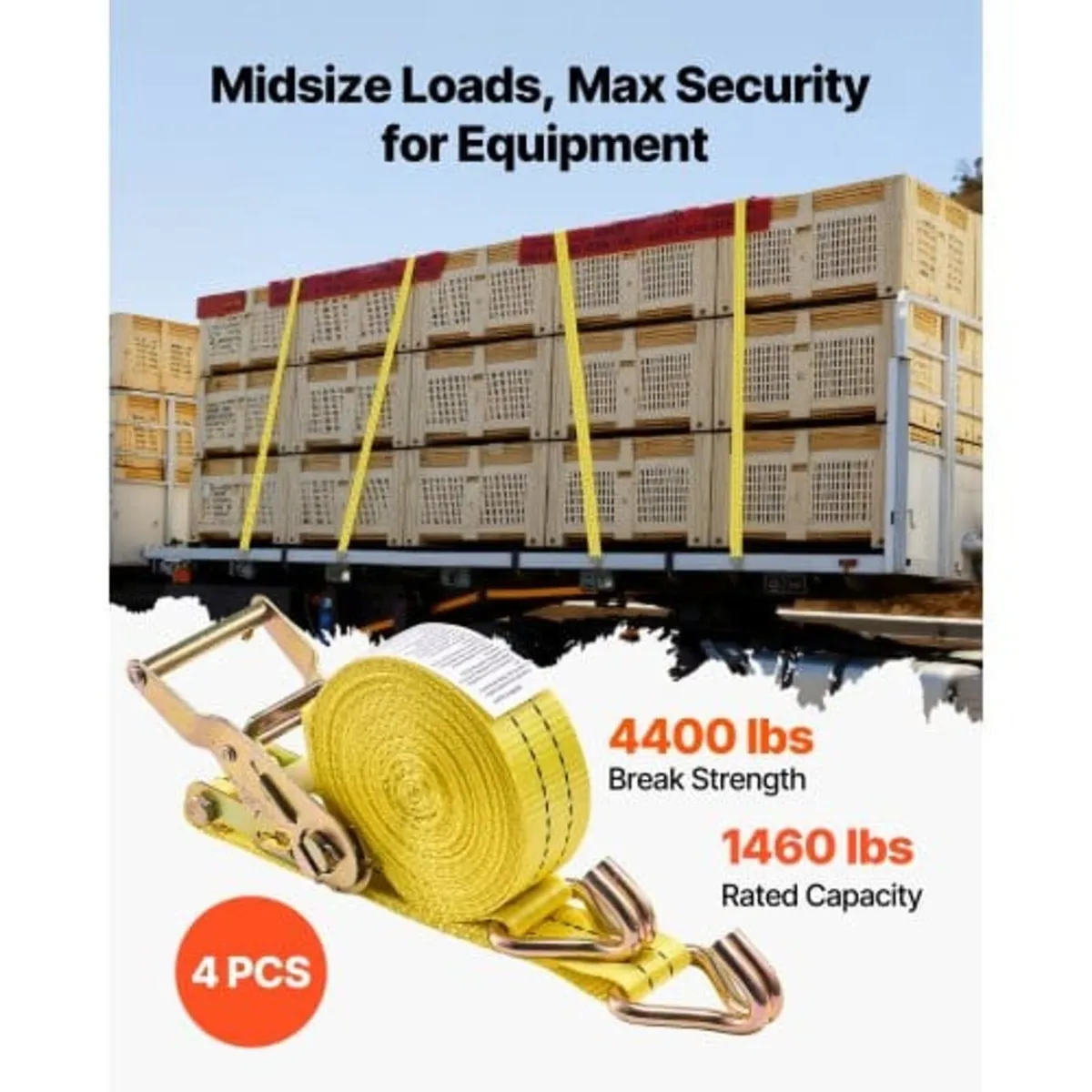 Ratchet Straps, 38.1 mm x 6.1 m, Heavy Duty Tie Do - Image 2