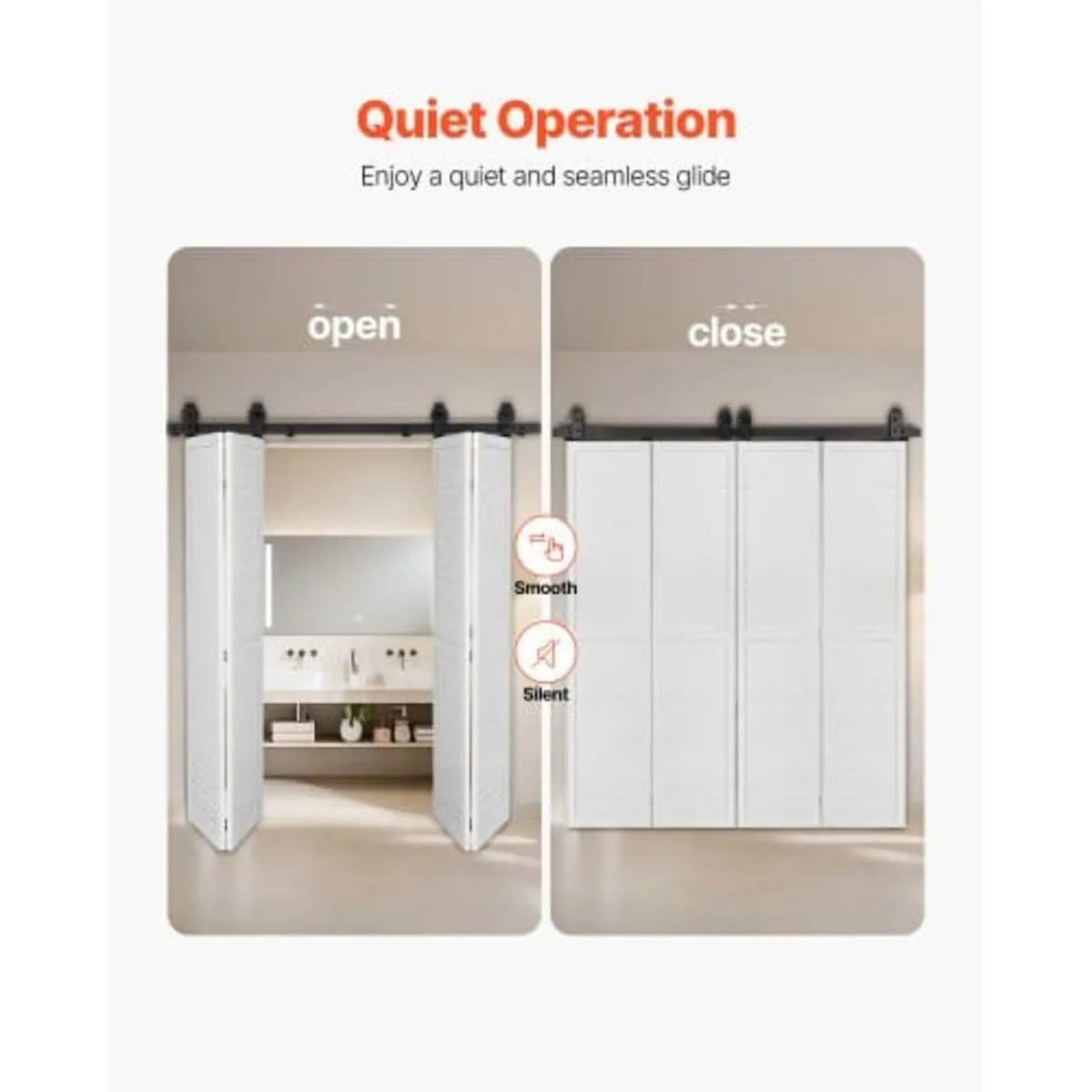 Bi-Folding Sliding Barn Door Hardware Track Kit, 6 - Image 3