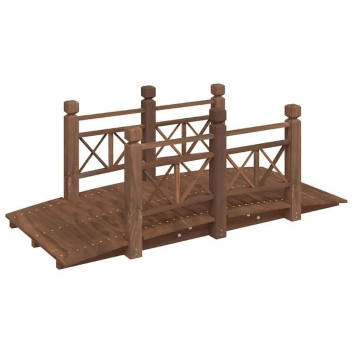 Garden Bridge with Railings 150x67x56cm Solid Wood - Image 1