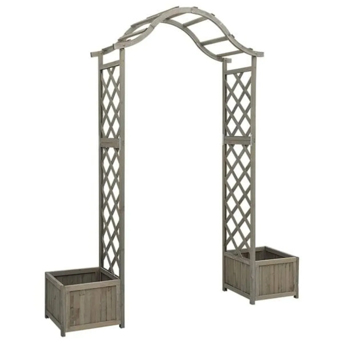 Garden Pergola with Planter Grey Solid Firwood

De - Image 1