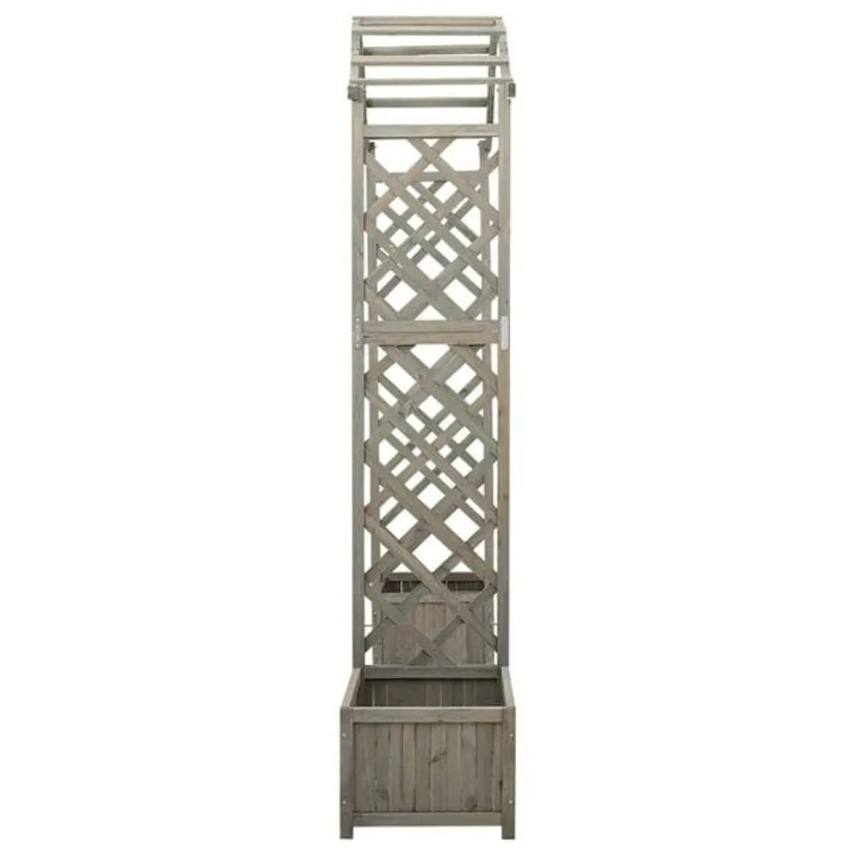 Garden Pergola with Planter Grey Solid Firwood

De - Image 3