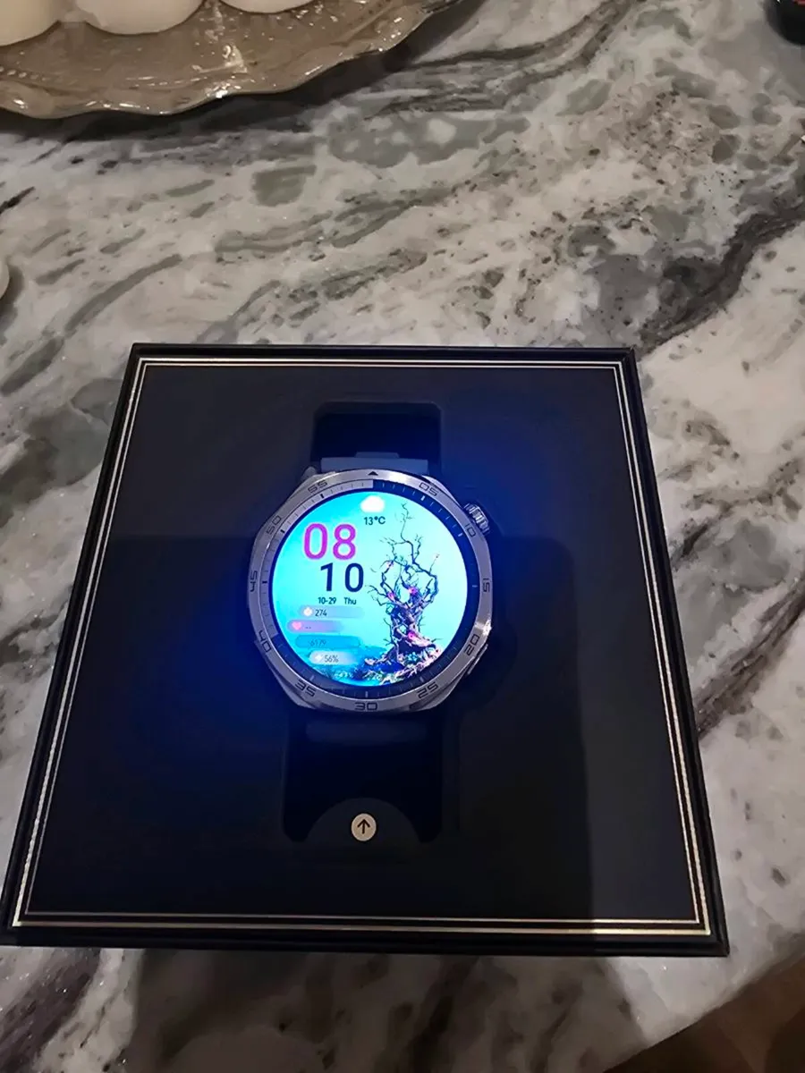 HUAWEI Watch GT 5 - Silver, Blue Woven Nylon Strap - Image 2