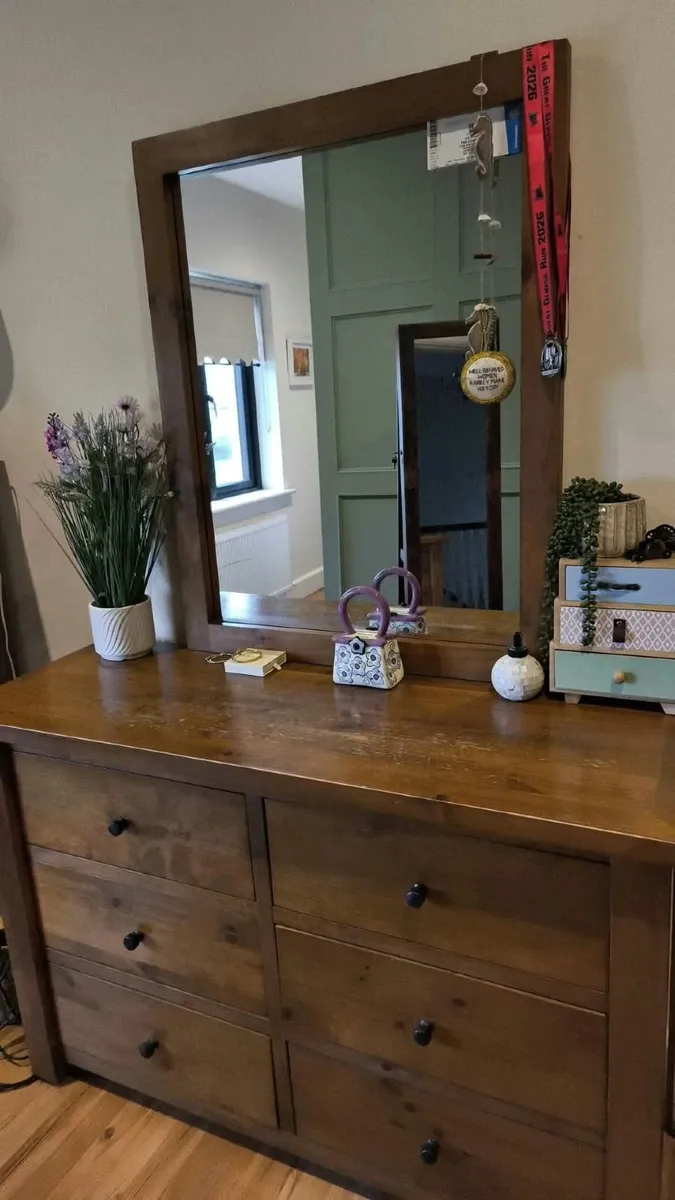 Solid pine Dresser and tall chest of Drawers - Image 2