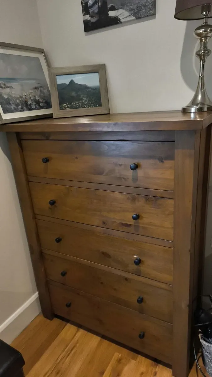 Solid pine Dresser and tall chest of Drawers - Image 1
