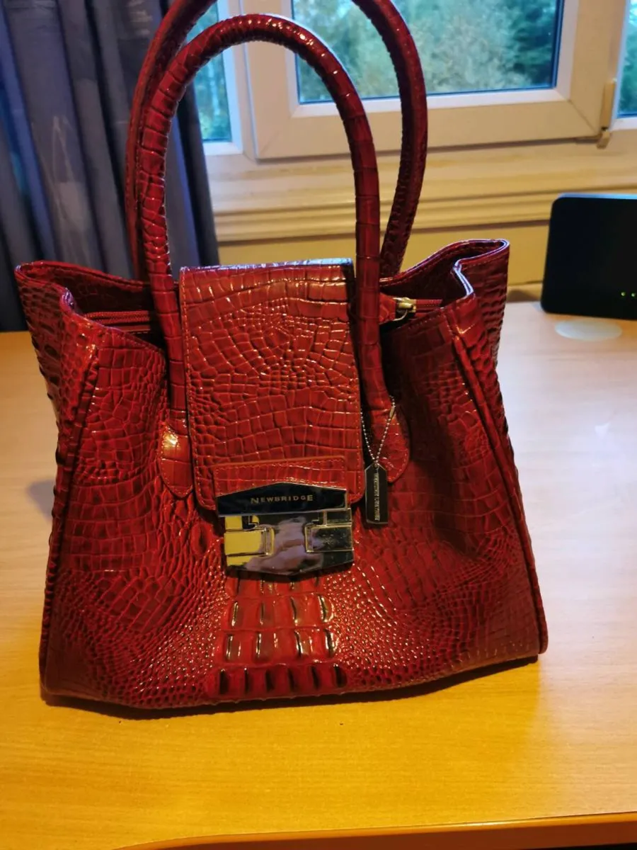 Red leather Newbridge bag - Image 1