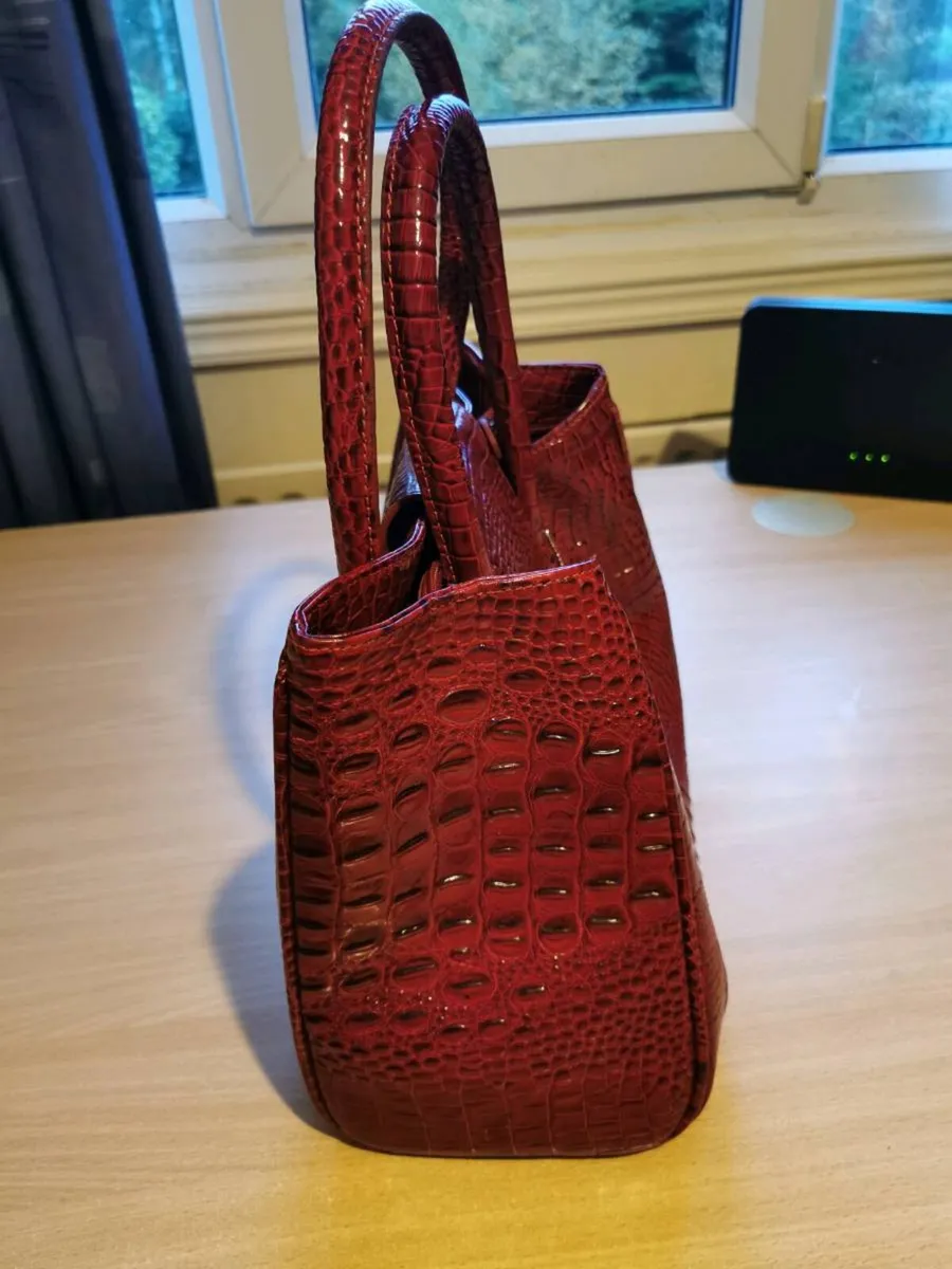 Red leather Newbridge bag - Image 2